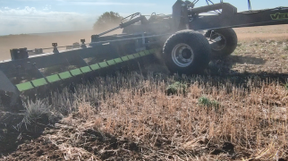 БДП-10 проходит по стерне озимых